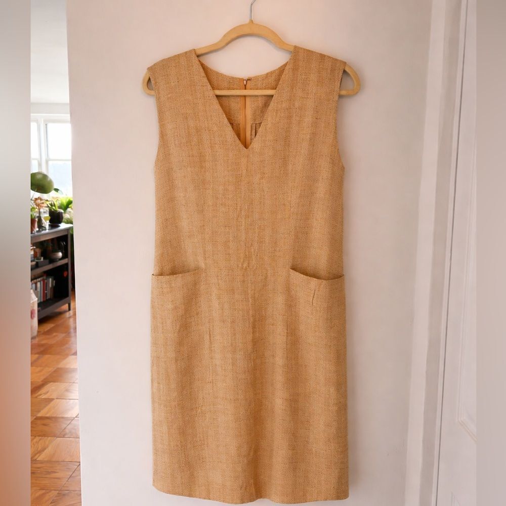 🎀Vintage🎀 Linen Blend Sleeveless Shift Dress “Nantucket Naturals” Size 10